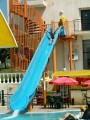 Adam on a water chute.